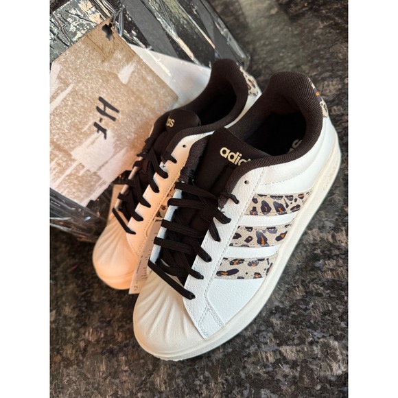 Adidas StreetTalk Womens Sneakers White Leopard Print KI0977 Size 7.5 NEW - Picture 5 of 9